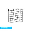 Fishing net icon in silhouette flat style isolated on white background. Royalty Free Stock Photo