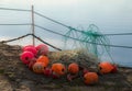 Fishing net lines and markers