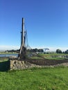 Fishing net statue in Vollenhove Royalty Free Stock Photo