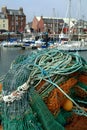 Fishing Nets & Arbroath Harbour, Scotland Royalty Free Stock Photo