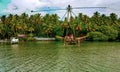 Fishing nets on the backwaters of kollam, Kerala, India Royalty Free Stock Photo