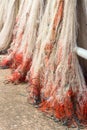 Fishing nets drying in the sun Royalty Free Stock Photo