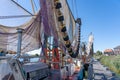 Fishing nets drying in the sun Royalty Free Stock Photo