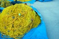 Fishing nets drying under the sun. Fisherman equipment Royalty Free Stock Photo