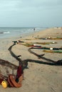 Fishing nets on Nilaveli beach in Trincomalee Sri Lanka Royalty Free Stock Photo