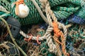 Fishing nets and rigging rope Royalty Free Stock Photo