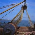 Fishing nets on a trawler Royalty Free Stock Photo