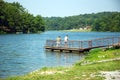 Fishing off the Dock Royalty Free Stock Photo