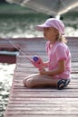 Fishing off dock Royalty Free Stock Photo