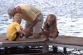 Fishing Off A Dock Royalty Free Stock Photo