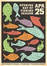 Fishing opening season artistic poster layout