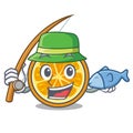 Fishing orange mascot cartoon style
