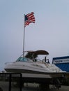 Fishing with Patriotism Royalty Free Stock Photo