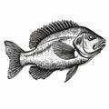 Largemouth Bass Fishing Style Vector Illustration