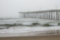 Fishing Pier with Fog Royalty Free Stock Photo