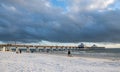 The Fishing Pier at Fort Myers Beach Florida just before sunset Royalty Free Stock Photo