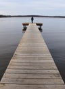 Fishing Pier in Hopewell City Park, VA Royalty Free Stock Photo