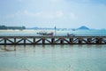 The fishing pier on the island. Royalty Free Stock Photo