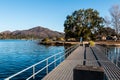 Fishing Pier at Lake Murray in San Diego Royalty Free Stock Photo