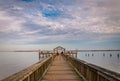 Fishing pier on the Potomac River in Leesylvania State Park, Virginia. Royalty Free Stock Photo