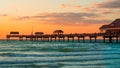 Fishing pier. Spring break or Summer vacations. Clearwater Beach Pier 60. Ocean or Gulf of Mexico. Royalty Free Stock Photo