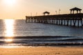 Fishing Pier at Sunrise, Buckroe Beach Royalty Free Stock Photo