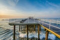 The fishing pier at sunrise in Ventnor City, New Jersey Royalty Free Stock Photo