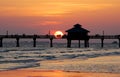 Fishing pier sunset Royalty Free Stock Photo