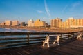 Fishing Pier View of Virginia Beach Boardwalk Royalty Free Stock Photo