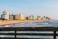 Fishing Pier View of the Virginia Beach Oceanfront Royalty Free Stock Photo
