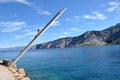Fishing platform in the Mediterranean coast Royalty Free Stock Photo