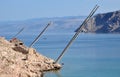 Fishing platforms on the coast, Lukovo, Croatia Royalty Free Stock Photo