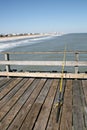 Fishing Pole On Pier Royalty Free Stock Photo