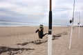 Fishing poles on Cape Cod Royalty Free Stock Photo