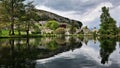 Fishing pond beneath Kilnsey Crag