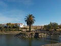 Fishing pond in La Coronada, Extremadura - Spain Royalty Free Stock Photo