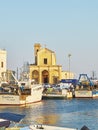 Fishing port of Gallipoli and with Madonna del Canneto church.