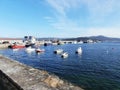 Fishing port and marina in the estuary. In Galicia Northwest Spain