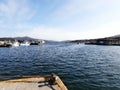 Fishing port and marina in the estuary. In Galicia Northwest Spain