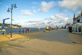 Fishing port of Ustka, Poland with promanade Royalty Free Stock Photo