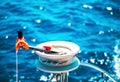 Fishing reel or rod reel, rod. Royalty Free Stock Photo