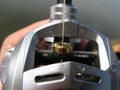 Fishing Reel with water droplet close up