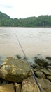 fishing in the river estuary with beautiful scenery
