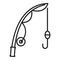 Fishing rod bobber icon, outline style Royalty Free Stock Photo