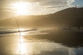 Fishing Rod Holder during Sunset at Wilderness Be Royalty Free Stock Photo