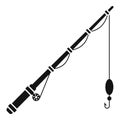 Fishing rod icon, simple style