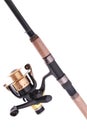 Fishing rod, reel (Clipping path) Royalty Free Stock Photo