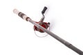 Fishing rod with a reel (Clipping path) Royalty Free Stock Photo