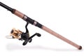 Fishing rod, reel (Clipping path) Royalty Free Stock Photo