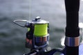 Fishing-rod with spinning-wheel Royalty Free Stock Photo